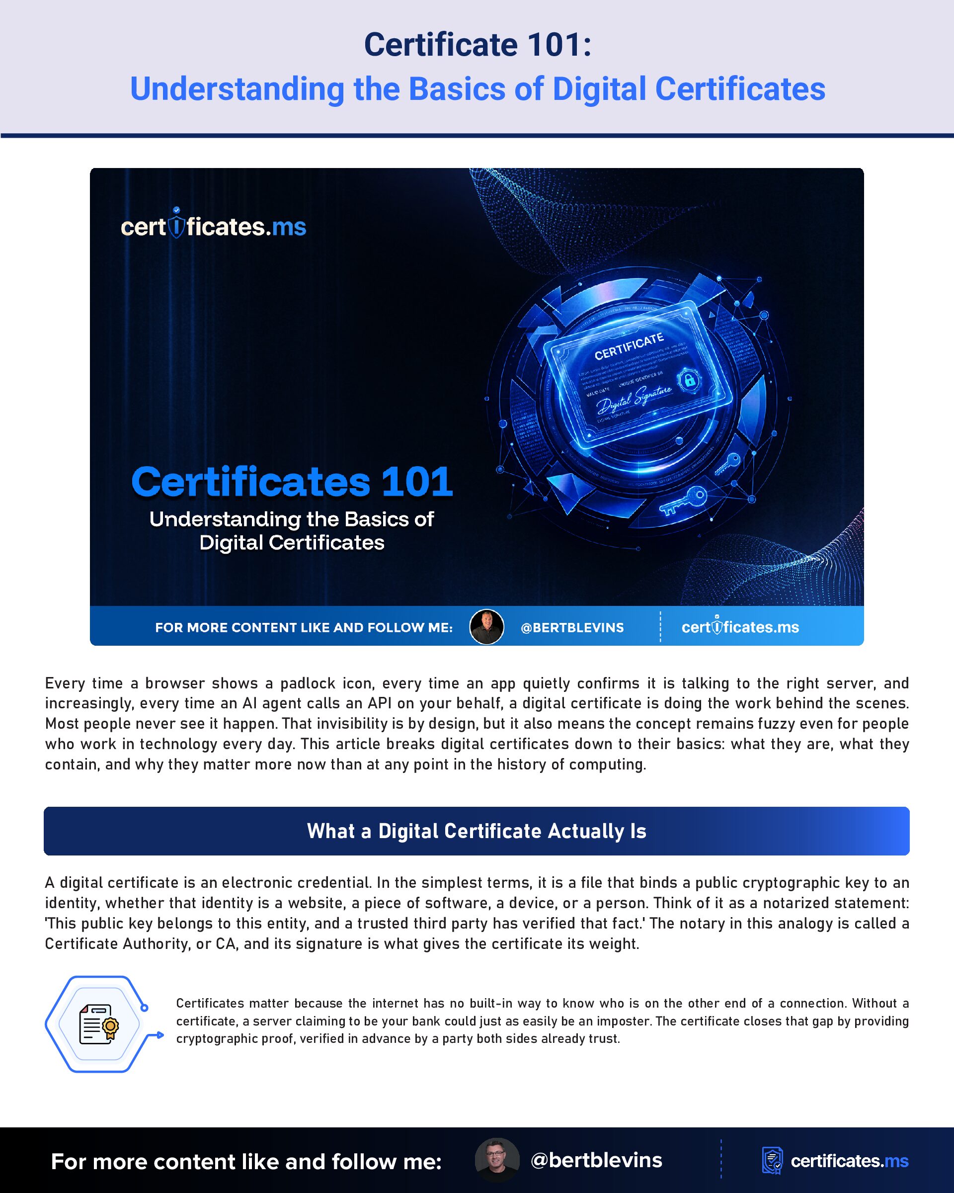 Certificate 101: Understanding the Basics of Digital Certificates