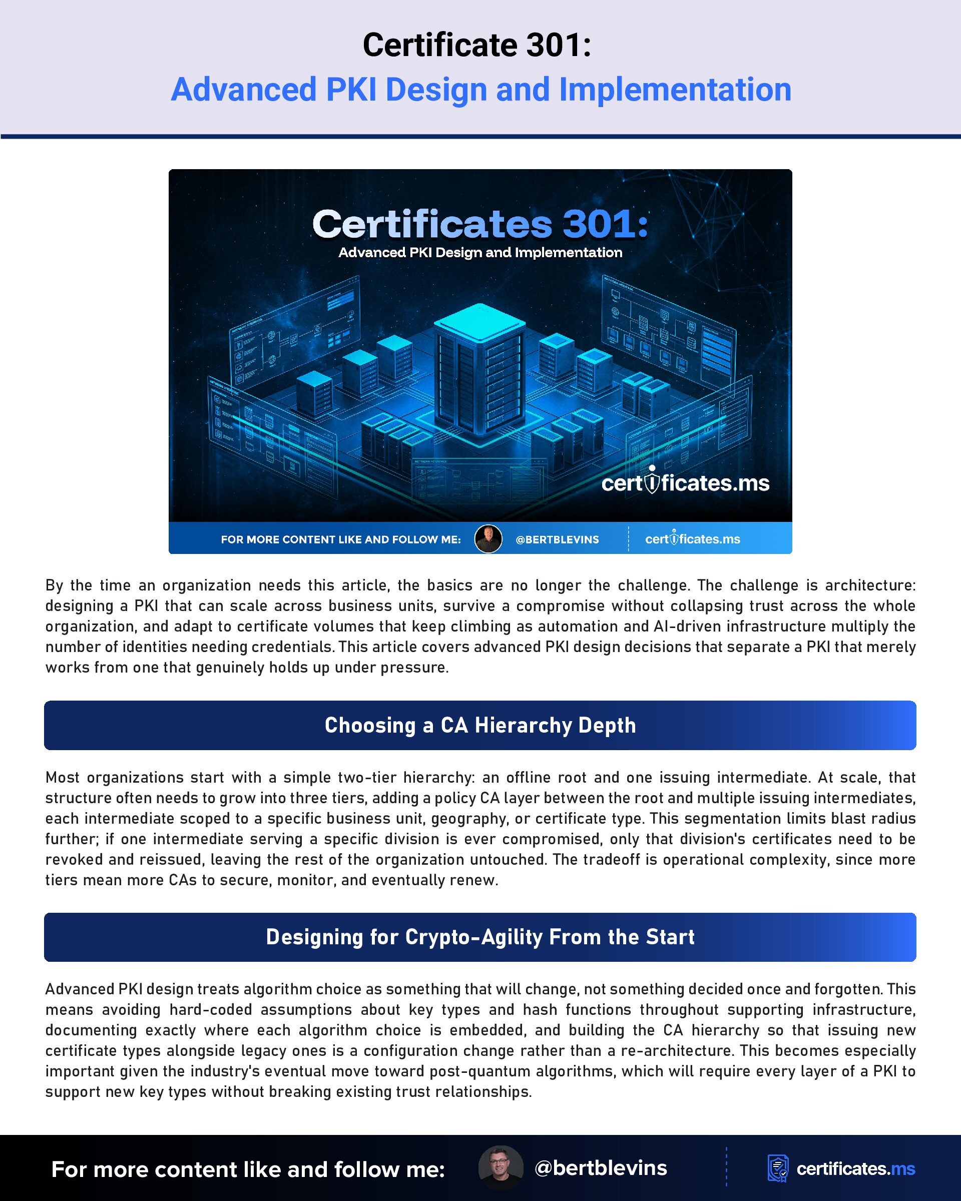 Certificate 301: Advanced PKI Design and Implementation