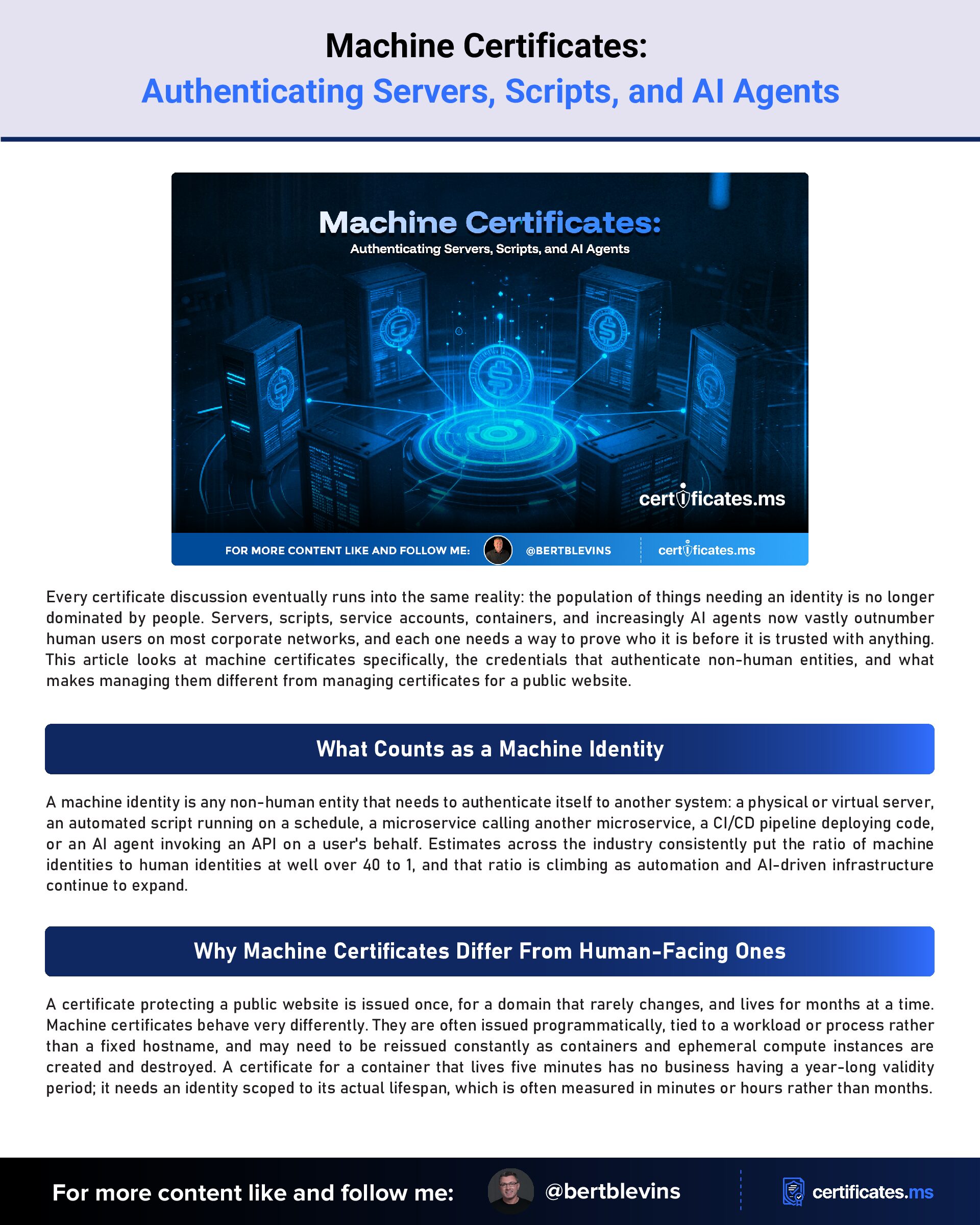 Machine Certificates: Authenticating Servers, Scripts, and AI Agents