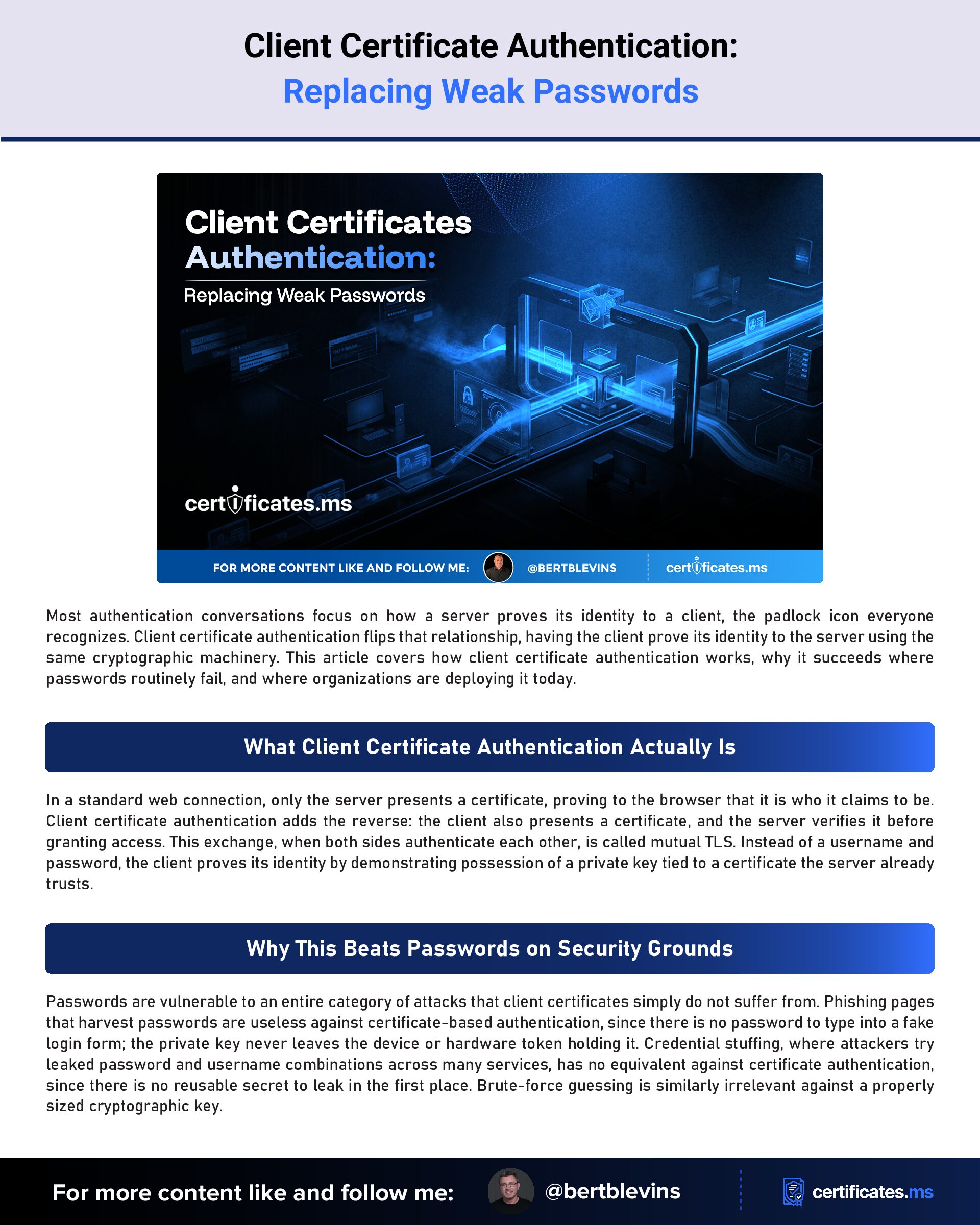 Client Certificate Authentication: Replacing Weak Passwords