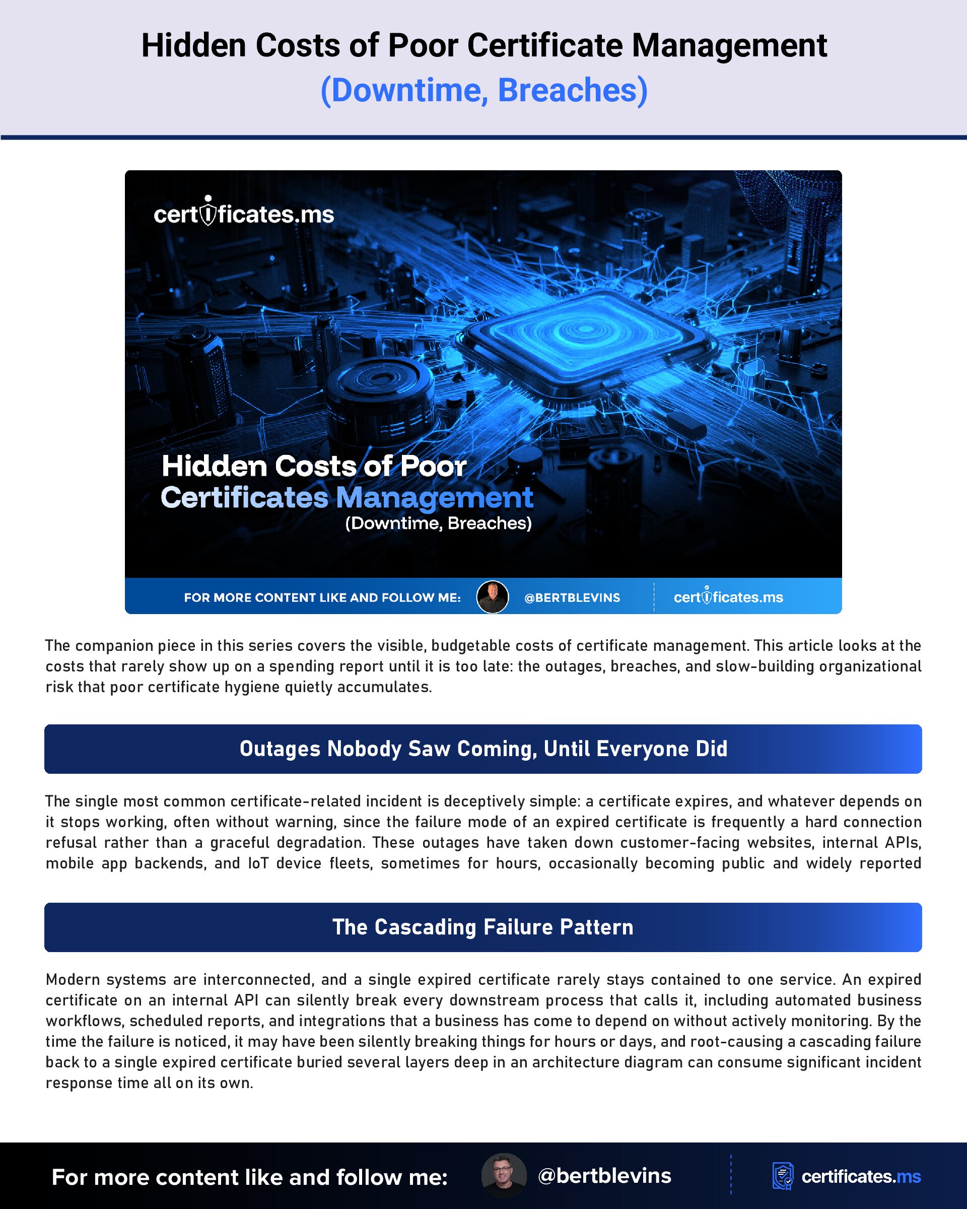Hidden Costs of Poor Certificate Management (Downtime, Breaches)