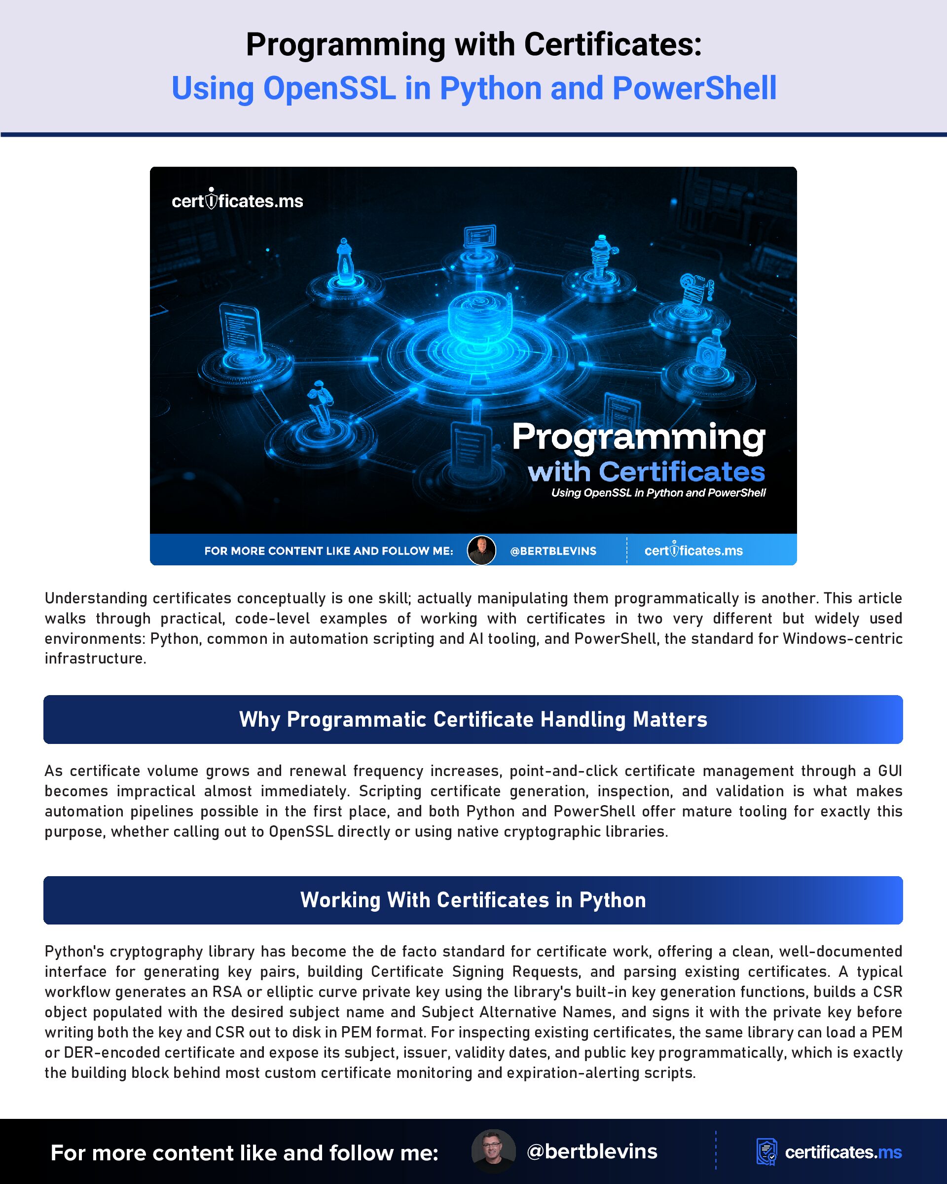 Programming with Certificates: Using OpenSSL in Python and PowerShell