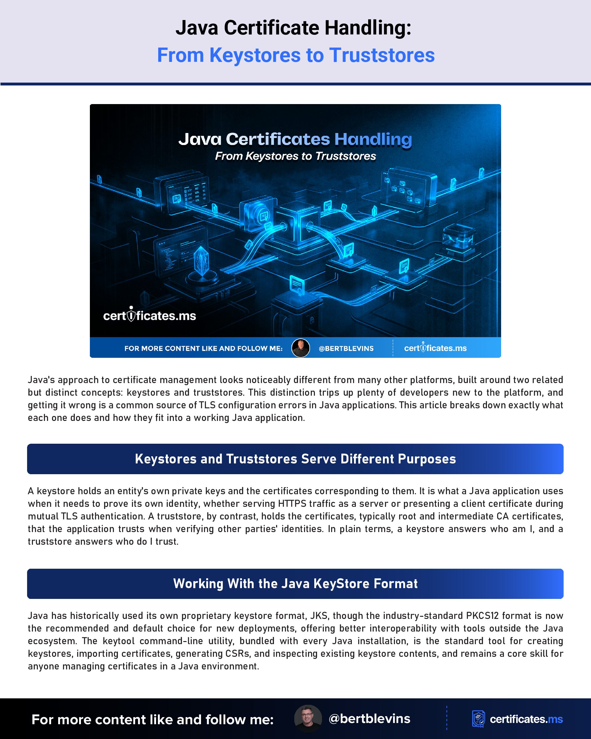 Java Certificate Handling: From Keystores to Truststores