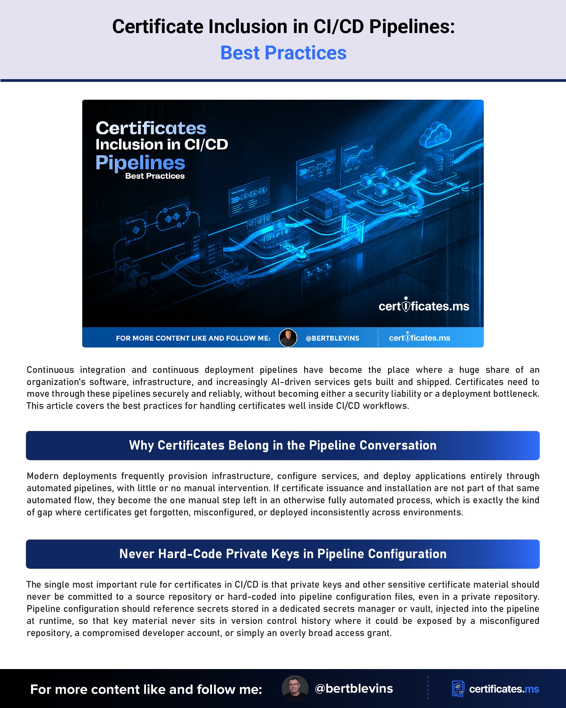 Certificate Inclusion in CI/CD Pipelines: Best Practices