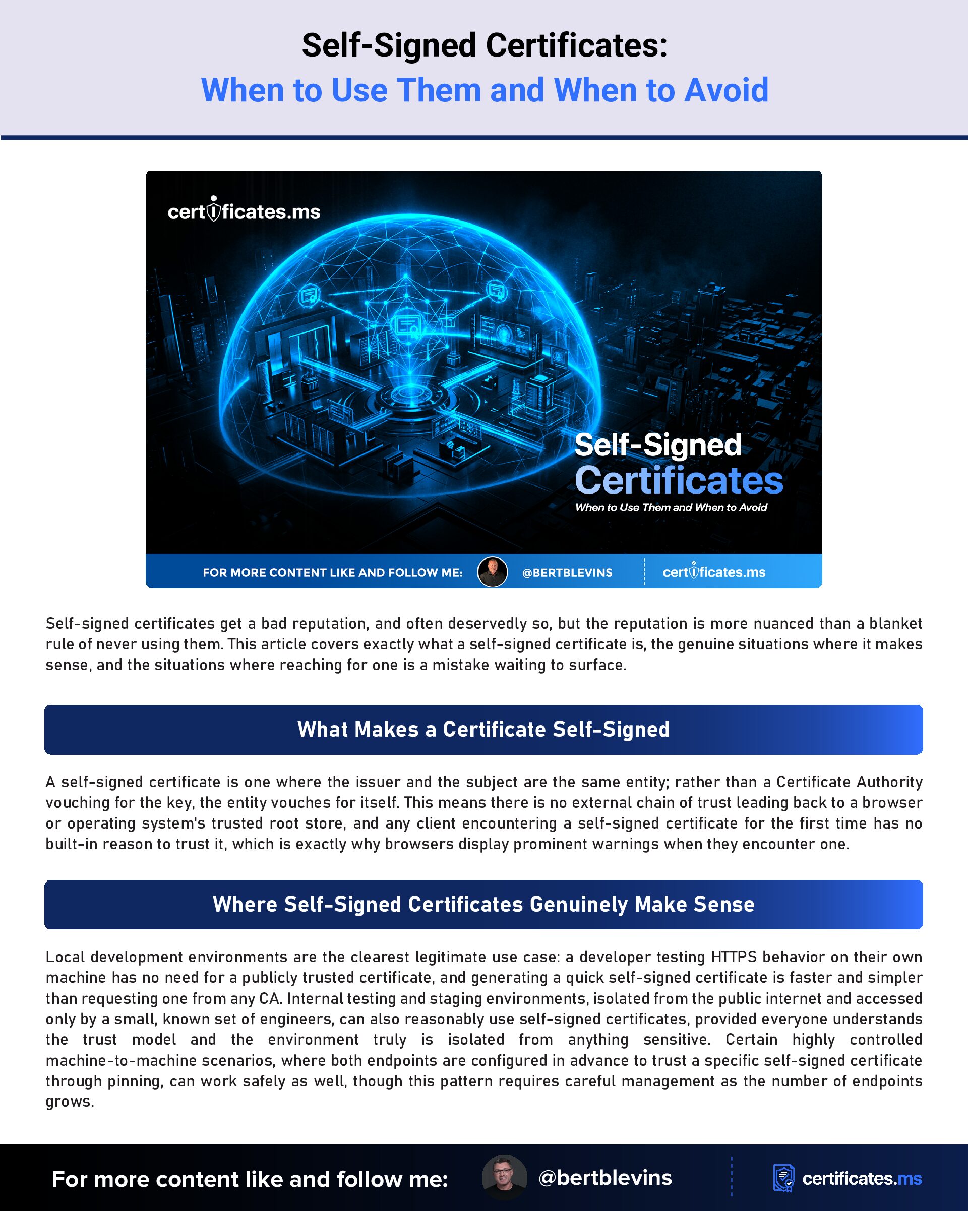 Self-Signed Certificates: When to Use Them and When to Avoid