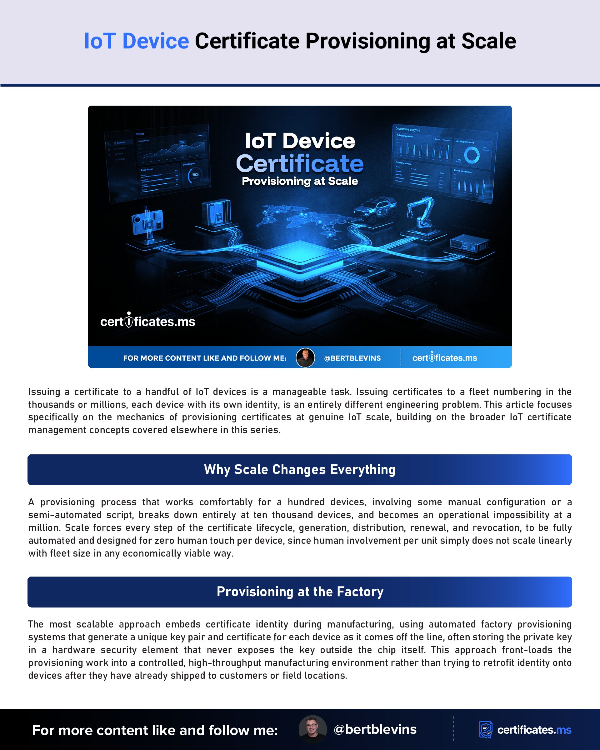 IoT Device Certificate Provisioning at Scale