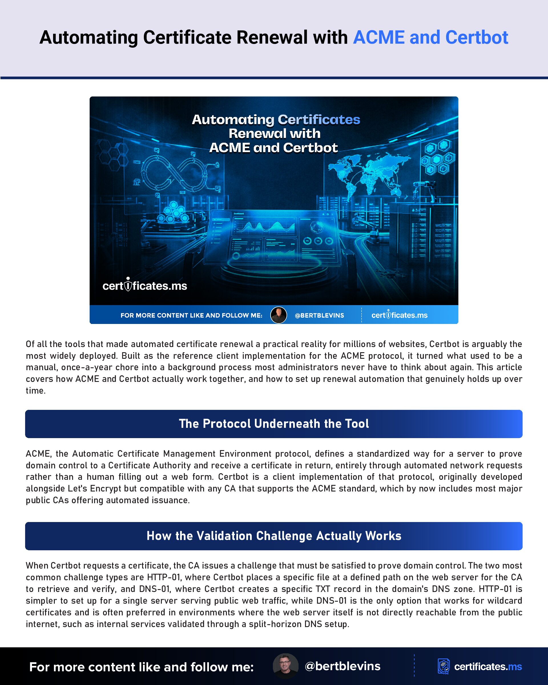 Automating Certificate Renewal with ACME and Certbot