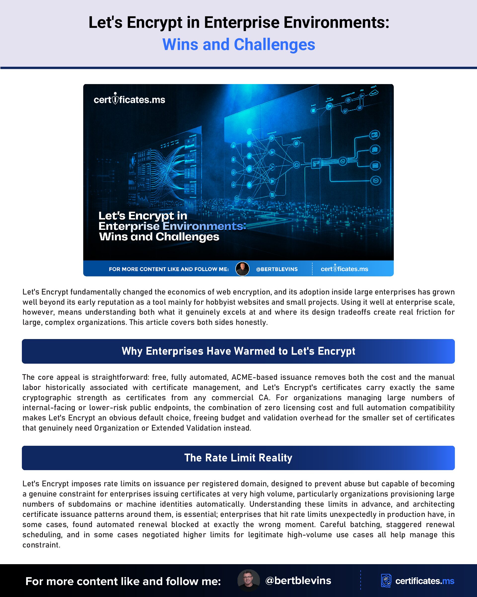 Let\’s Encrypt in Enterprise Environments: Wins and Challenges