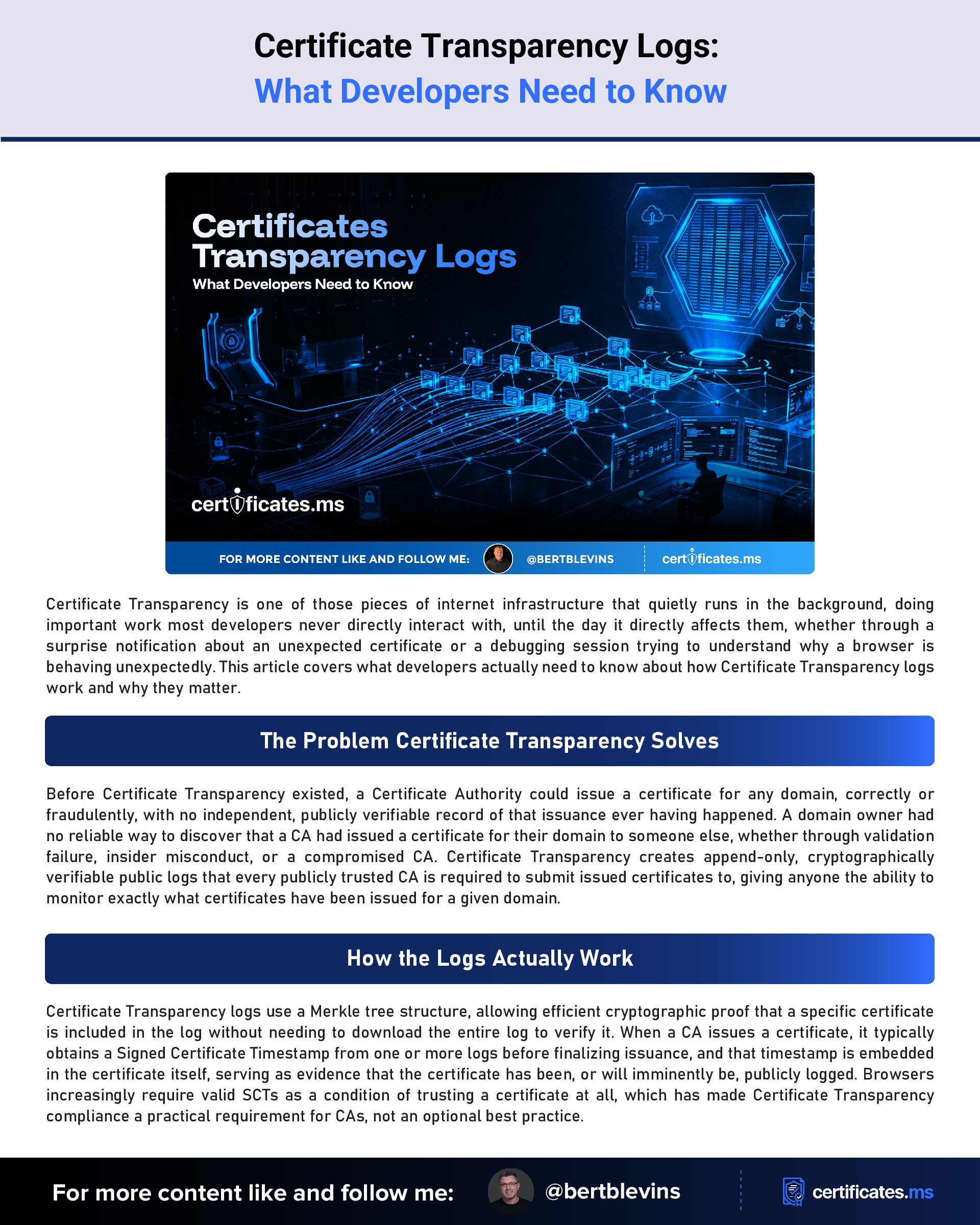 Certificate Transparency Logs: What Developers Need to Know