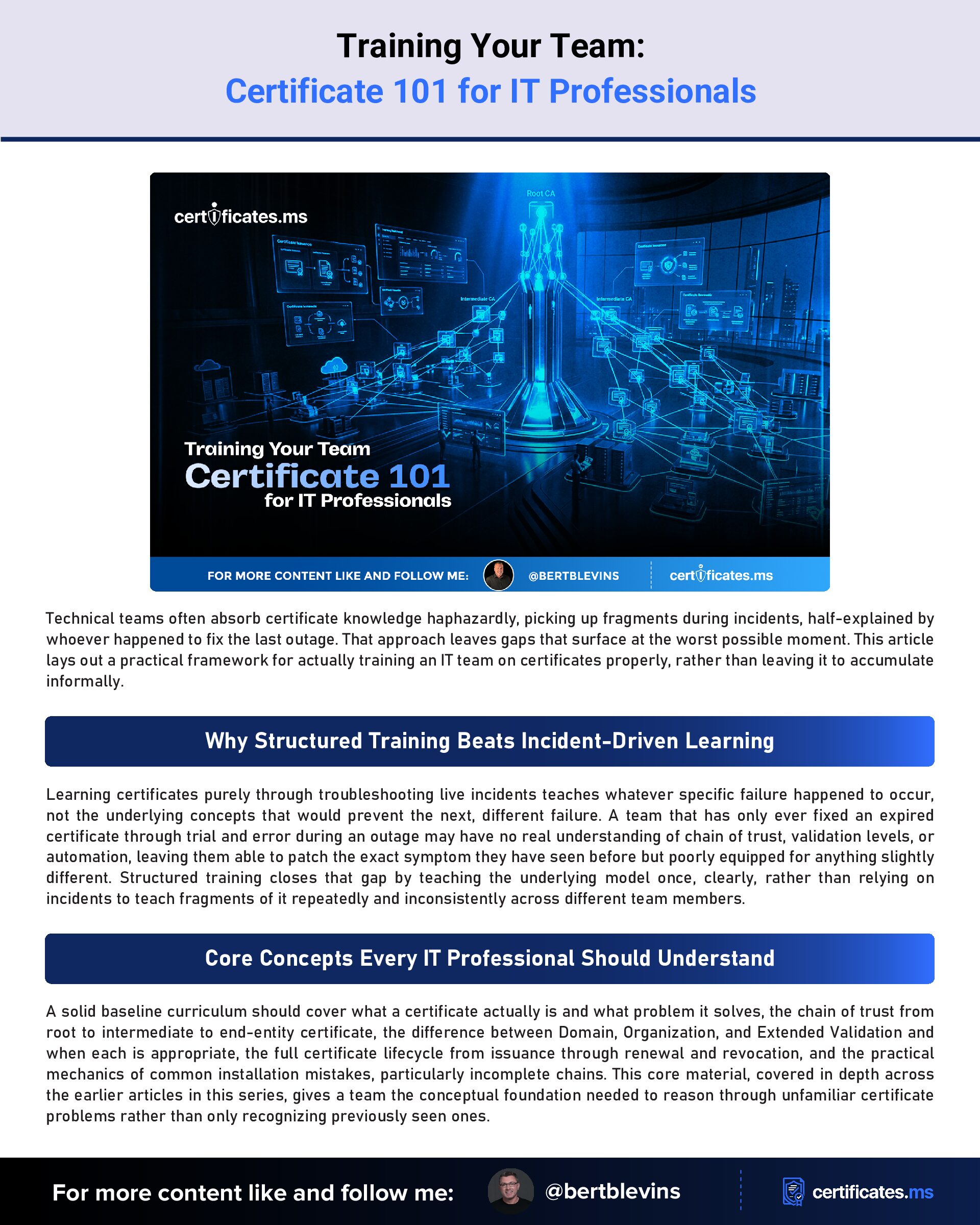 Training Your Team: Certificate 101 for IT Professionals
