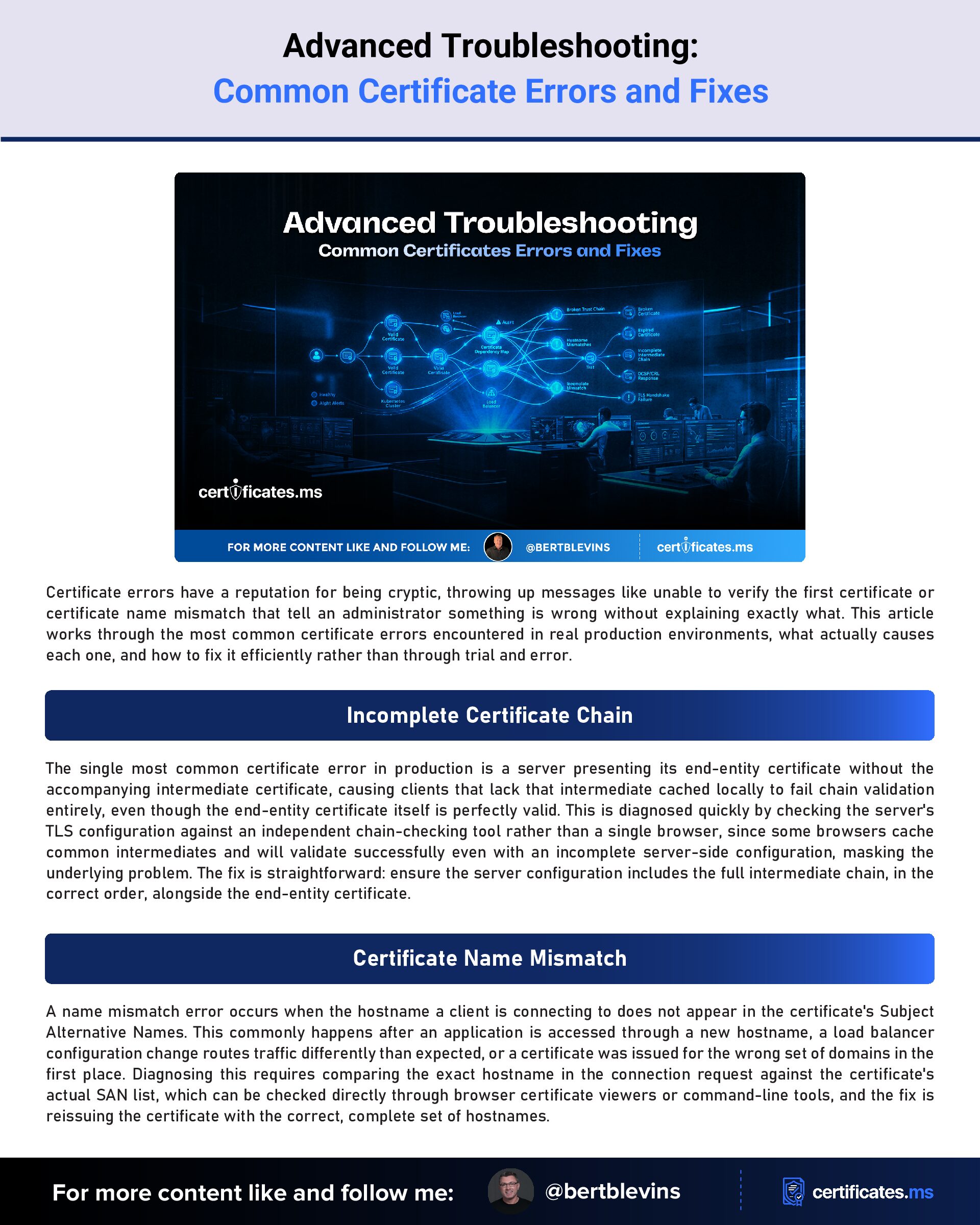 Advanced Troubleshooting: Common Certificate Errors and Fixes