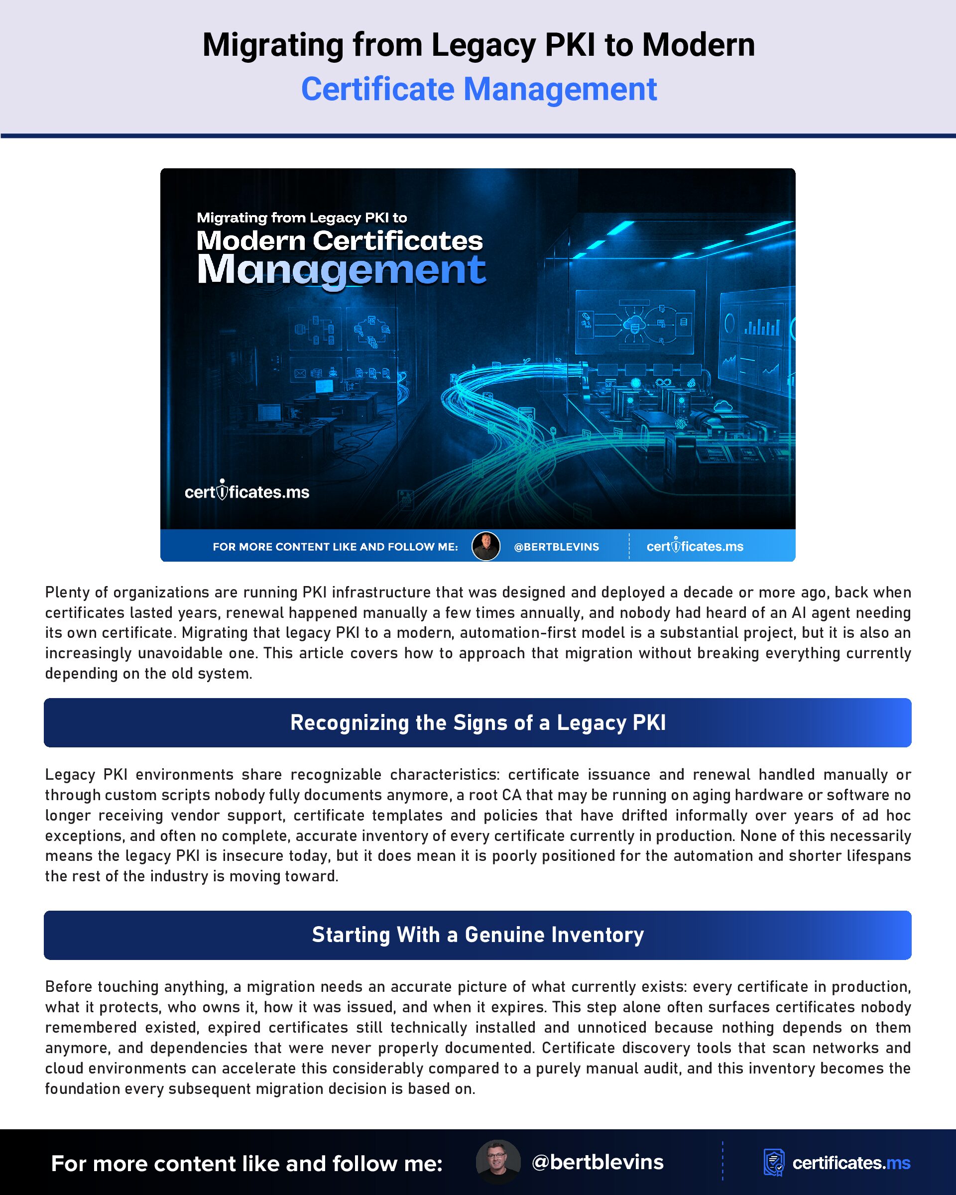 Migrating from Legacy PKI to Modern Certificate Management