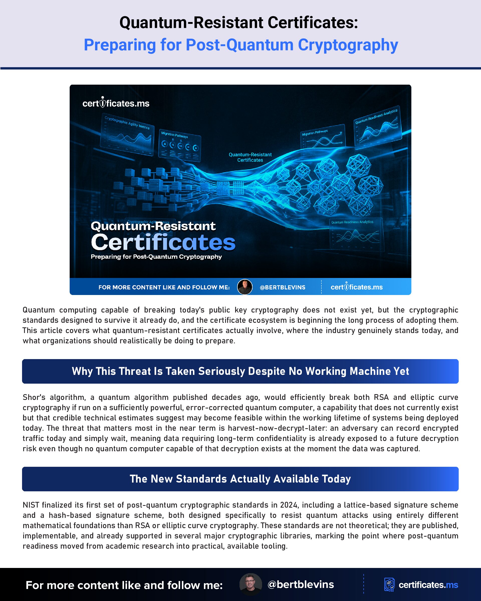 Quantum-Resistant Certificates: Preparing for Post-Quantum Cryptography
