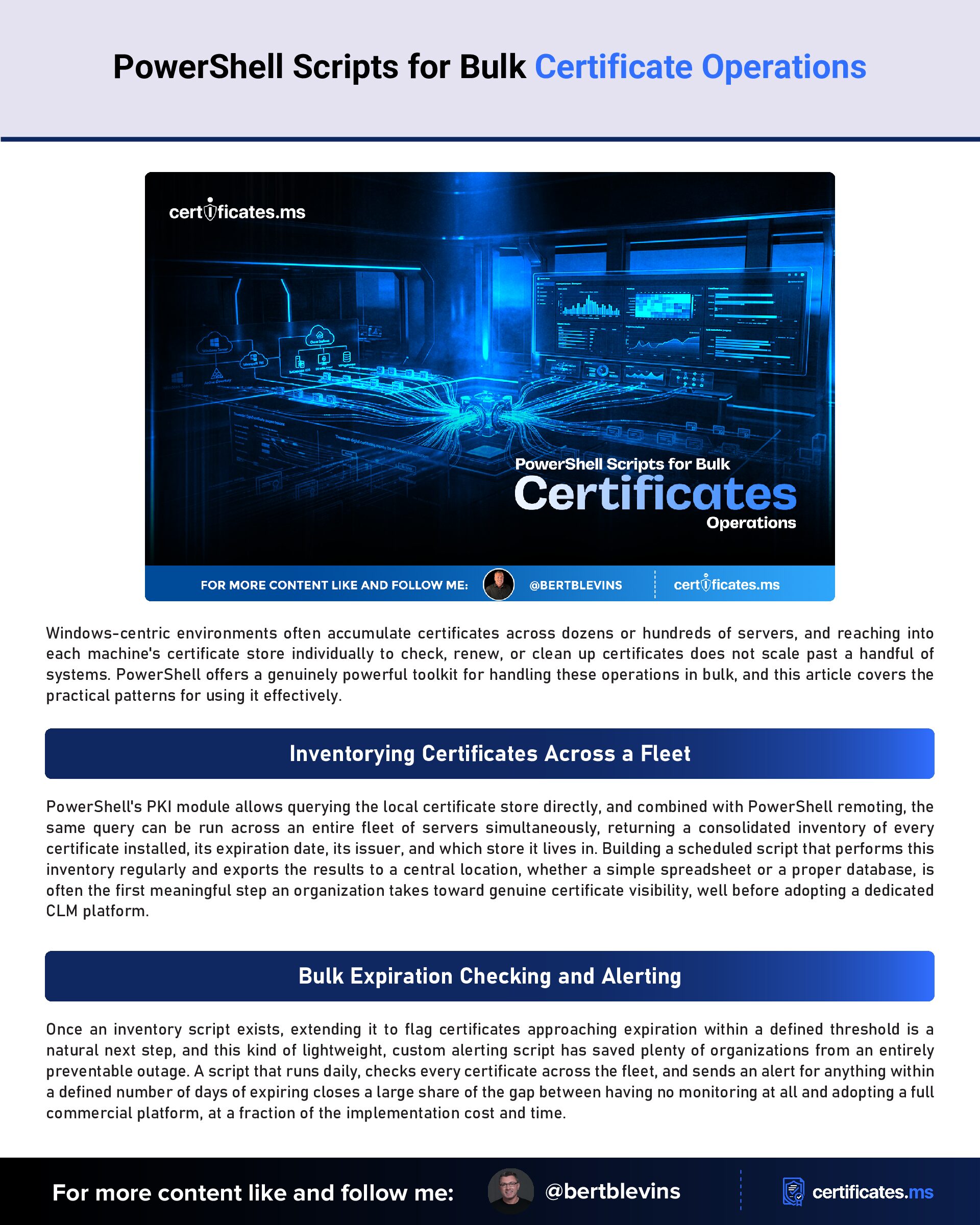 PowerShell Scripts for Bulk Certificate Operations