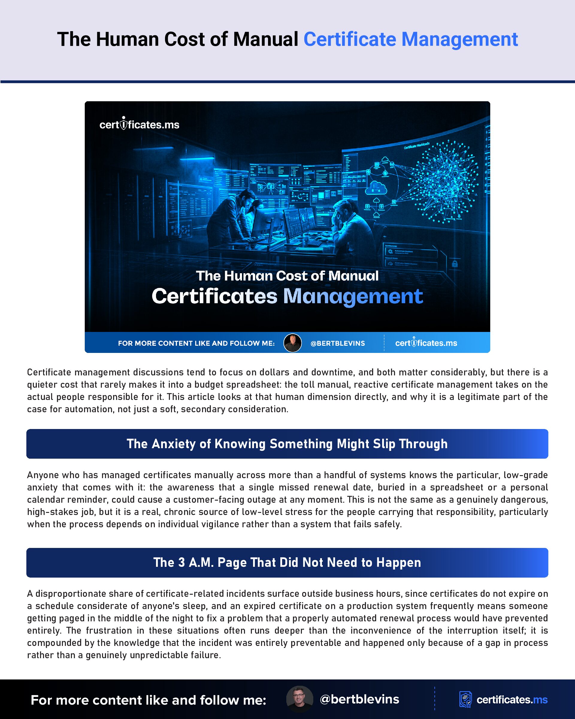 The Human Cost of Manual Certificate Management