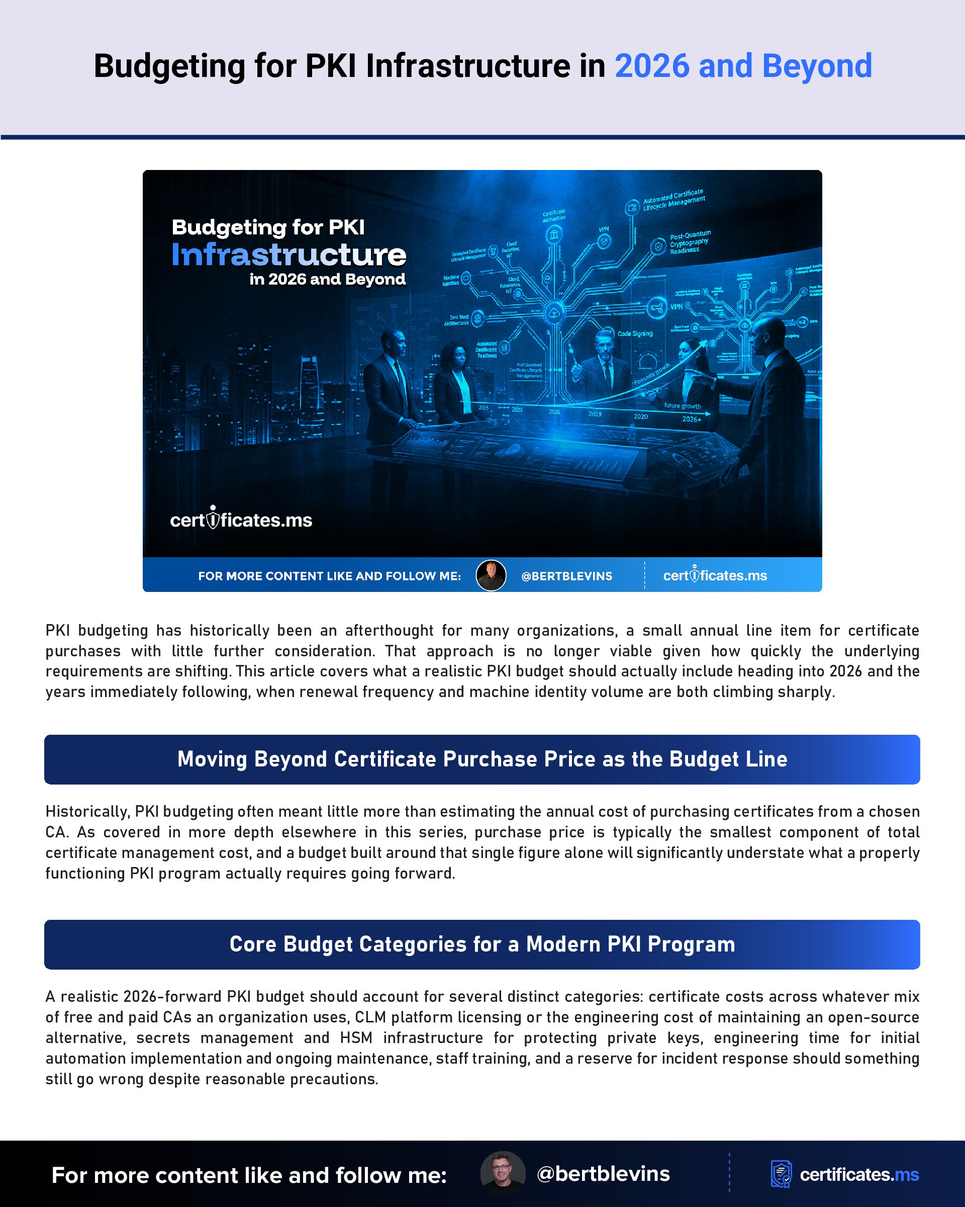 Budgeting for PKI Infrastructure in 2026 and Beyond