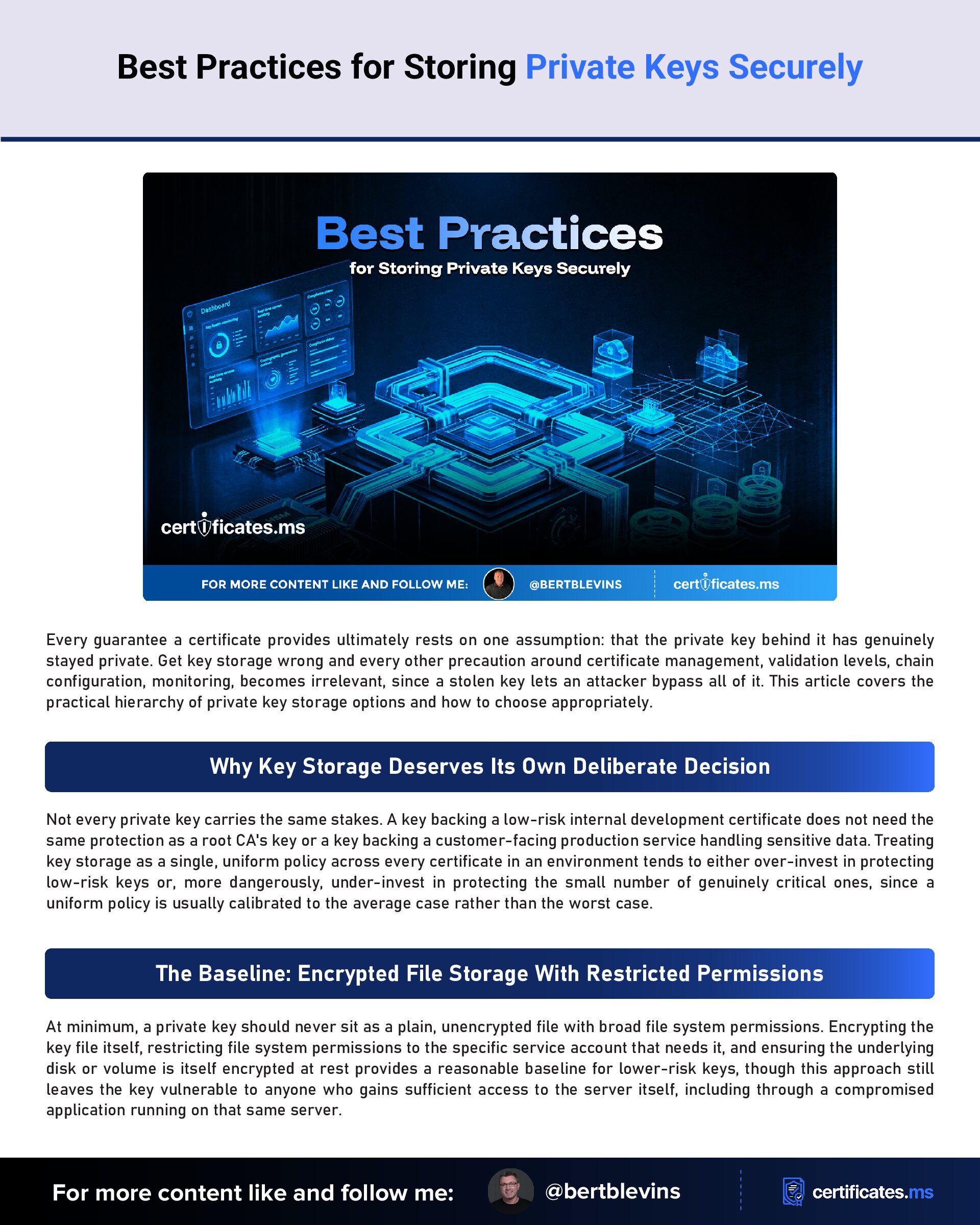 Best Practices for Storing Private Keys Securely