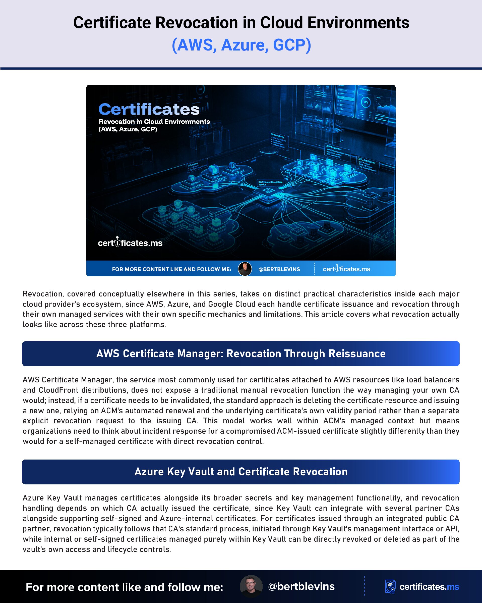 Certificate Revocation in Cloud Environments (AWS, Azure, GCP)