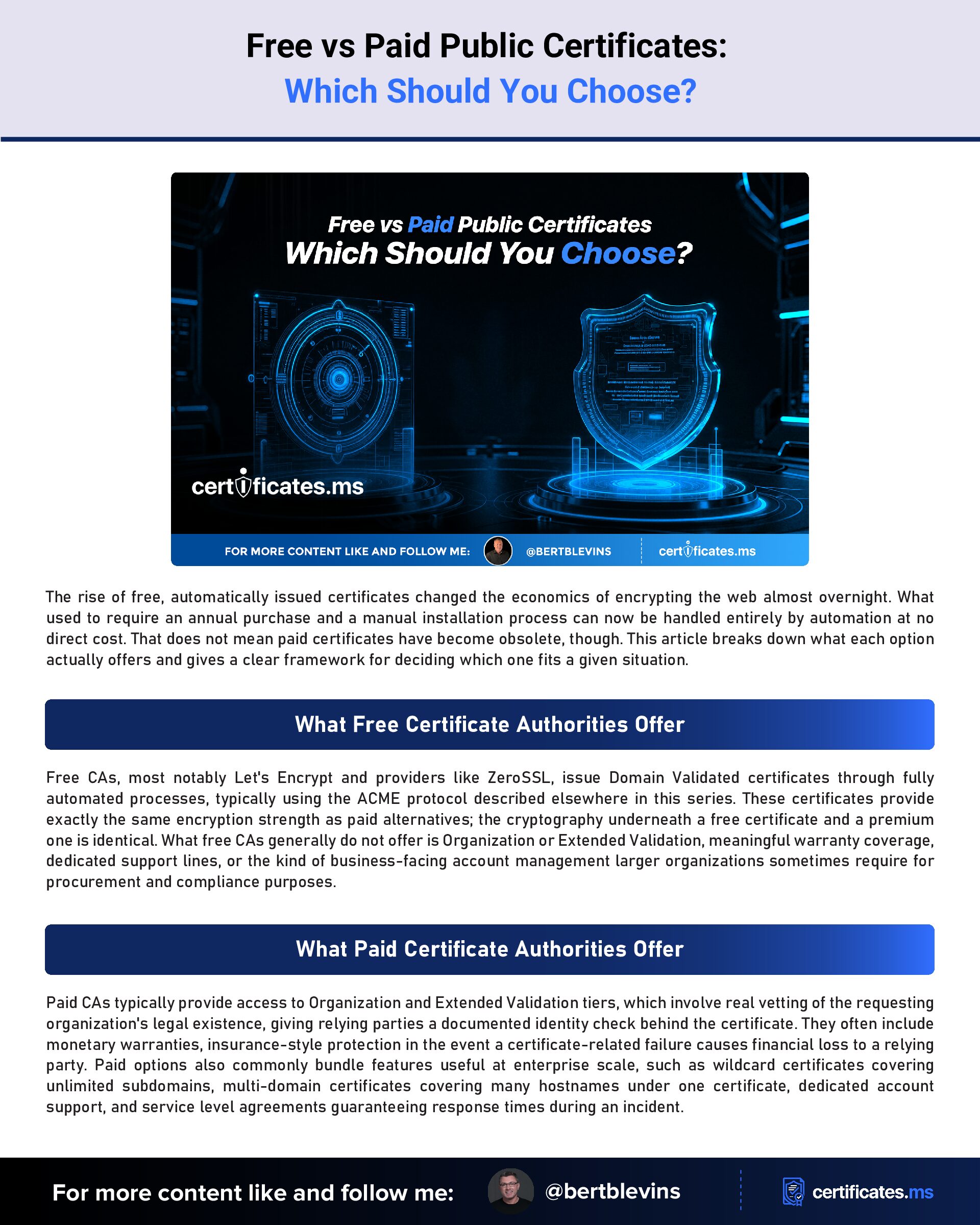 Free vs Paid Public Certificates: Which Should You Choose