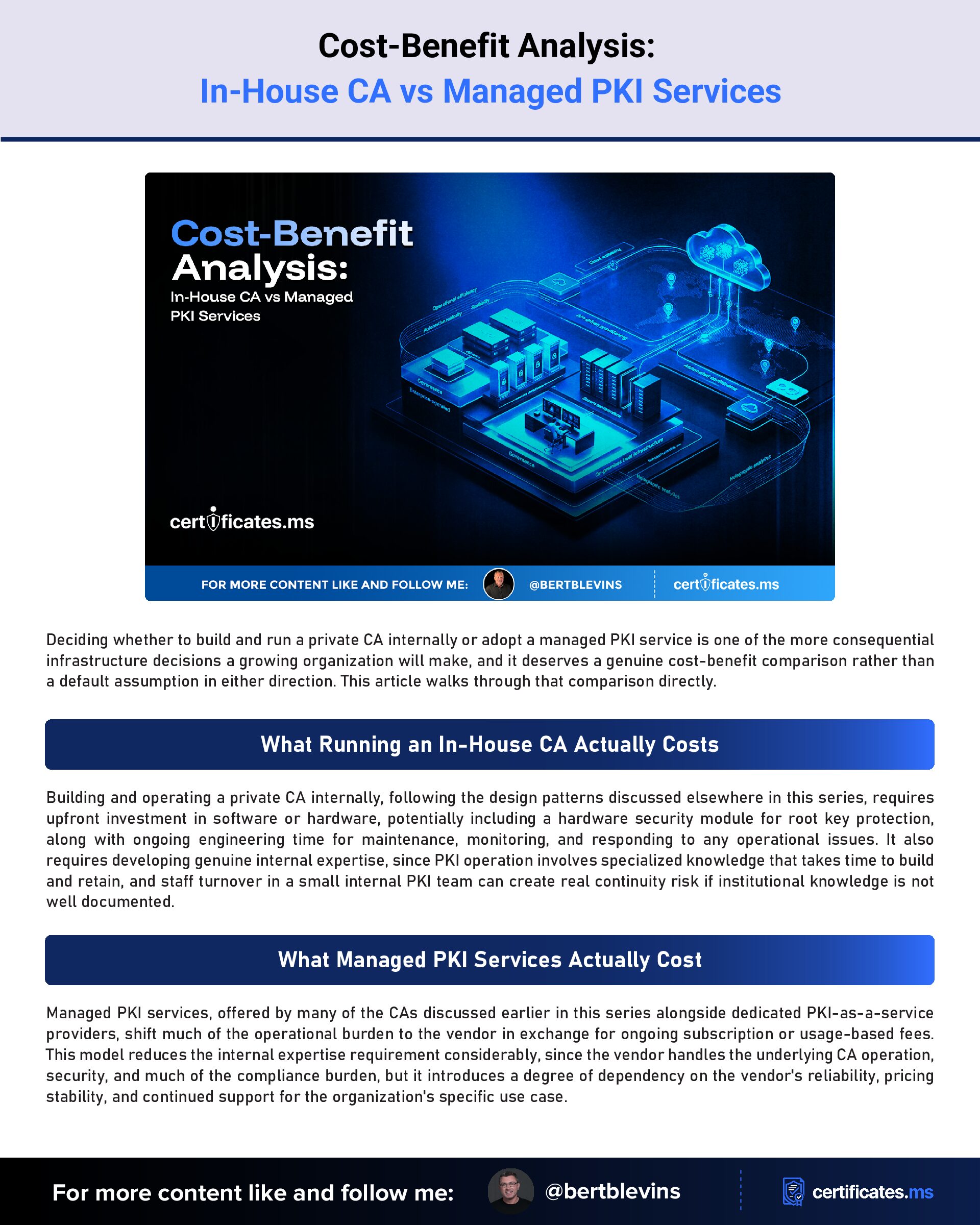 Cost-Benefit Analysis: In-House CA vs Managed PKI Services