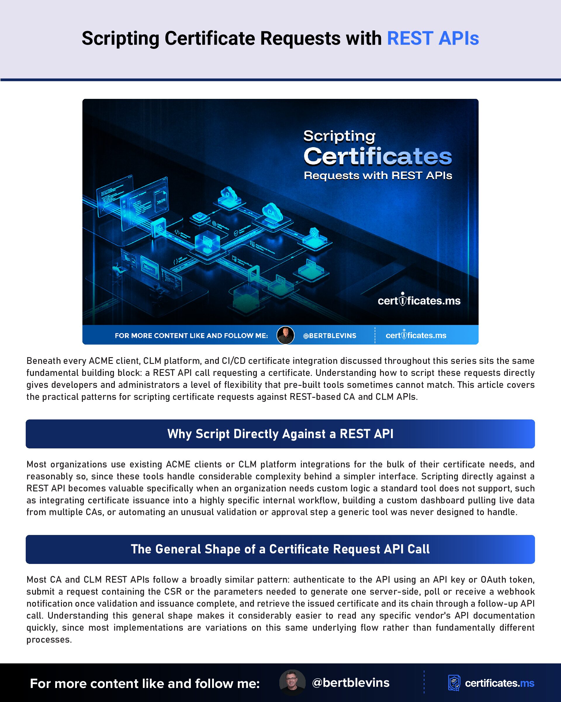 Scripting Certificate Requests with REST APIs
