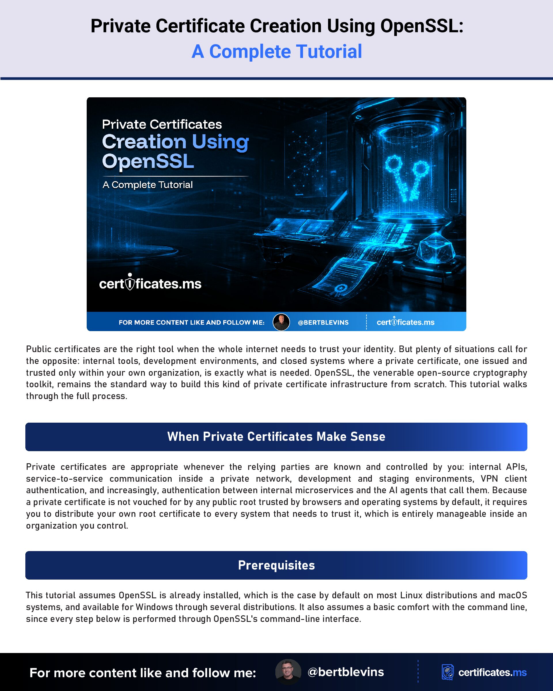 Private Certificate Creation Using OpenSSL: A Complete Tutorial