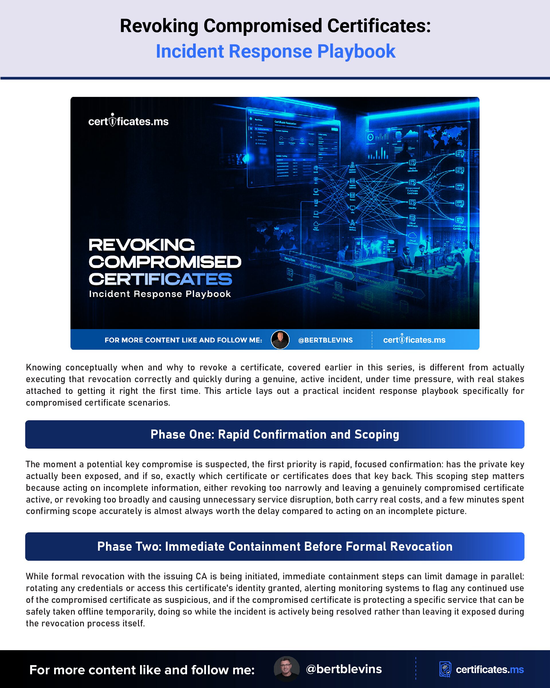 Revoking Compromised Certificates: Incident Response Playbook